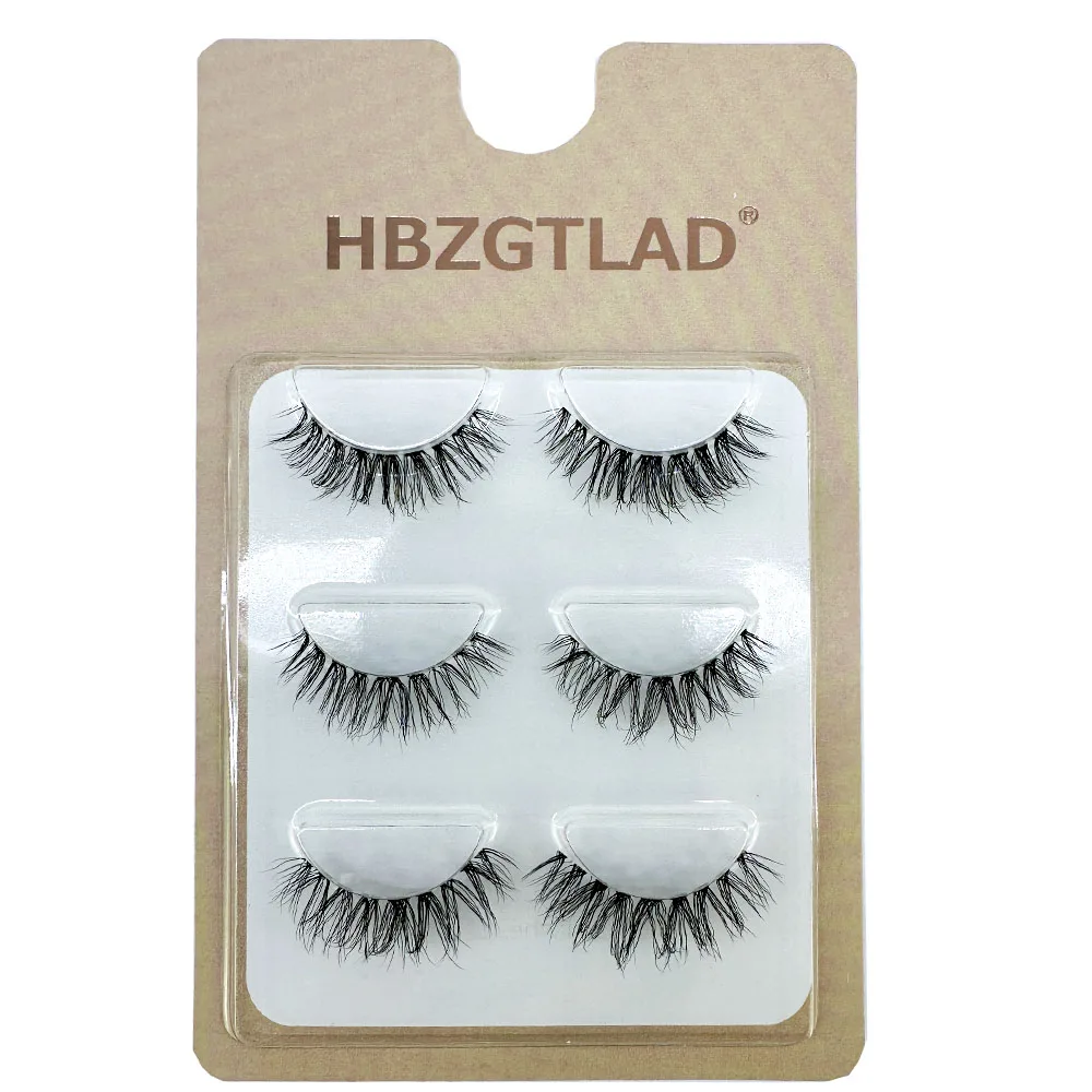 Novo atacado cílios de vison 3 pares cílios banda invisível cílios de vison reutilizáveis cílios postiços maquiagem a granel