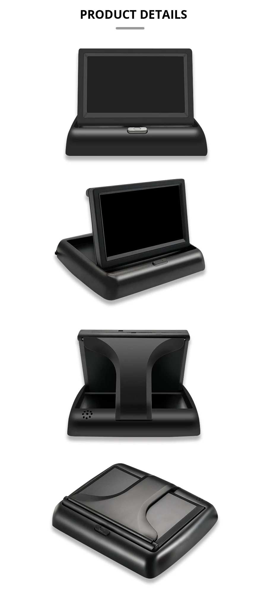 Acceo Rückfahrkamera für Autos mit 5-Zoll-Klapp-LCD-HD-Monitor, Nachtsicht-LED-Rückfahrkamera, einfache Installation, Parksystem – Detail 9