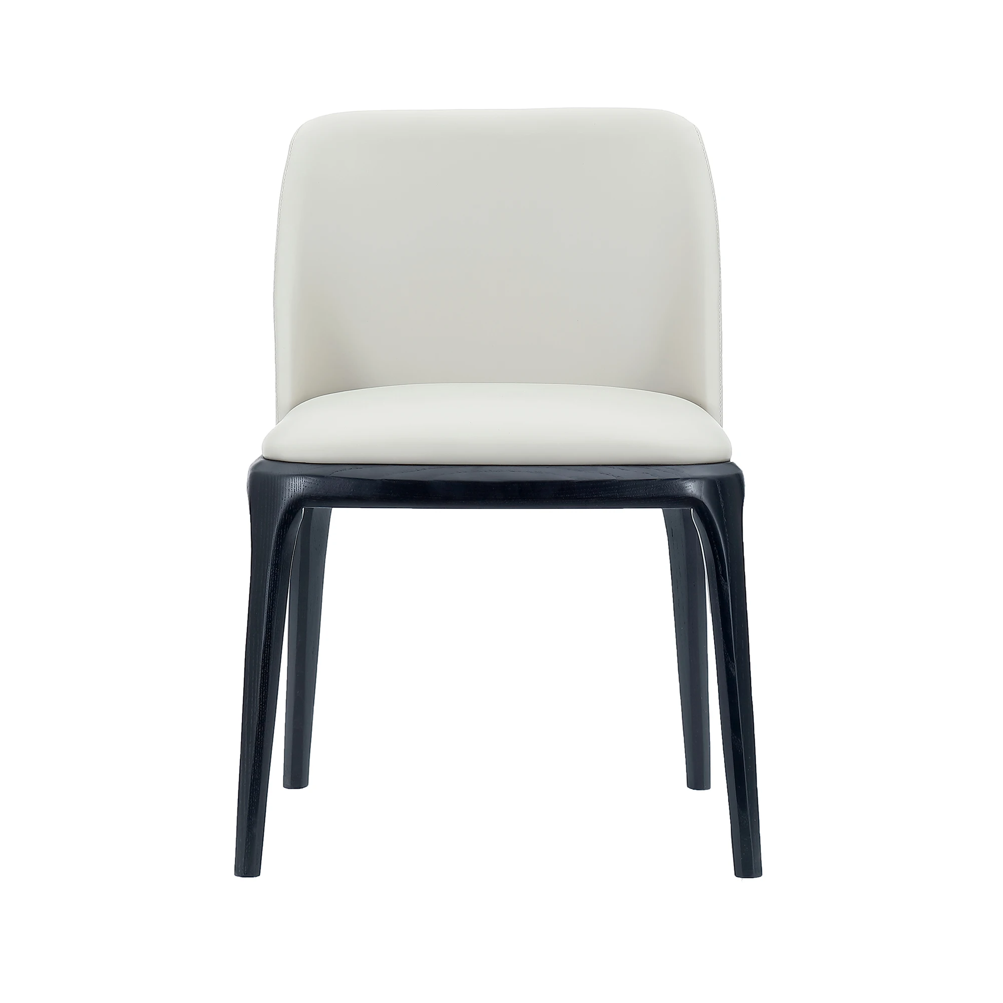 Gran oferta, venta al por mayor, sillas de comedor de DC-827A tapizadas de cuero con patas de madera maciza personalizadas para muebles de restaurante y sala de estar