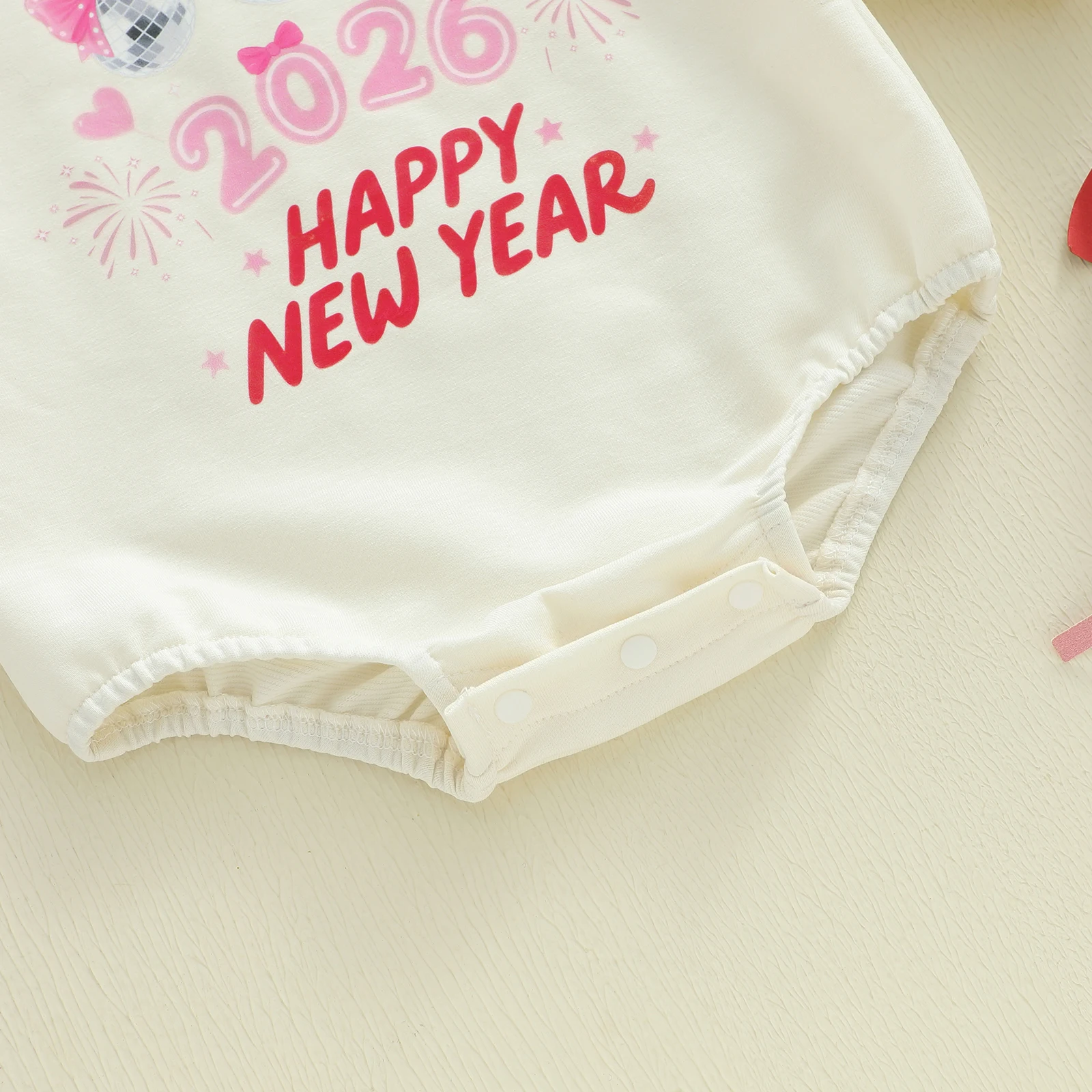 بدلة رومبير للفتيات الصغيرات في السنة الأولى للعام الجديد مطبوع عليها حروف على شكل فيونكة وأكمام طويلة ورقبة دائرية بدلة قفز 2026 #4