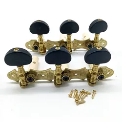 Esquerda Direita Guitarra Clássica String Tuning Pegs Máquina Cabeças Tuners Teclas 3L3R Acessórios de Guitarra Profissional, Preto