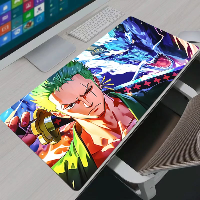 New Mouse Pad Notebook One Piece Zoro Large Keyboard Mat NonSlip Leather Computer Carpet Desk Mat PC Gamer Mouse Pad Youth Gifts