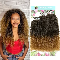 BOL Synthetic Afro Kinky Curly Hair Bundles 24 26 28Inch 9Pcs Full Head Organic Fiber Hair Extensions Jerry CurlyHair Weave
