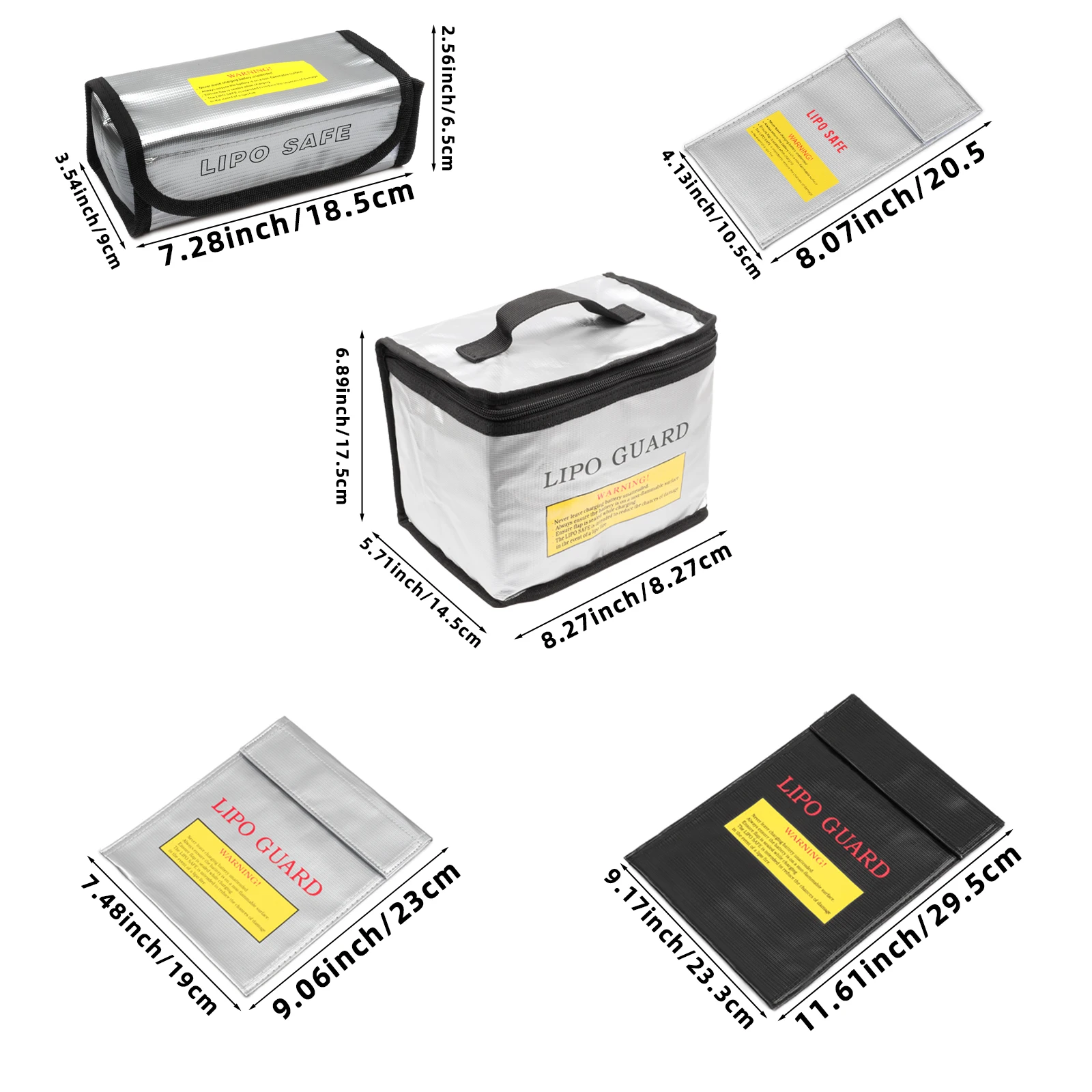 RCXAZ Lipo Fireproof Lithium Polymer Battery Explosion-Proof Safety Bag, Suitable for RC FPV Racing Drone Remote Control Models