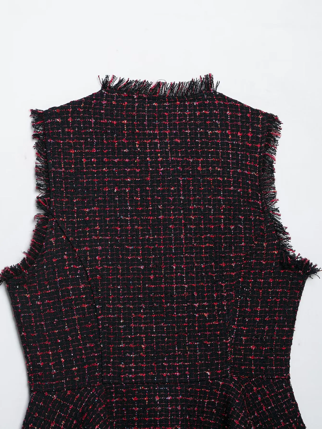 KLKXMYT Damen Tweed Ärmellose Weste Metall Einreihige Kurze Weste Vintage 2026 Herbst Mode Weste Mantel – Detail 10