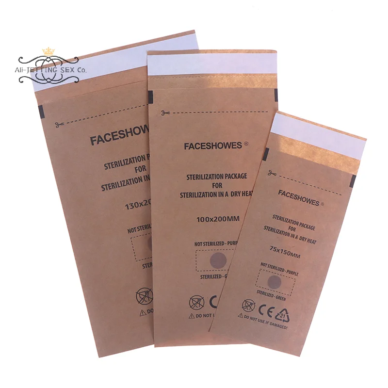 100 個使い捨て消毒クラフトバッグネイル滅菌器マニキュアバッグ滅菌消毒機クリーンポーチバッグ
