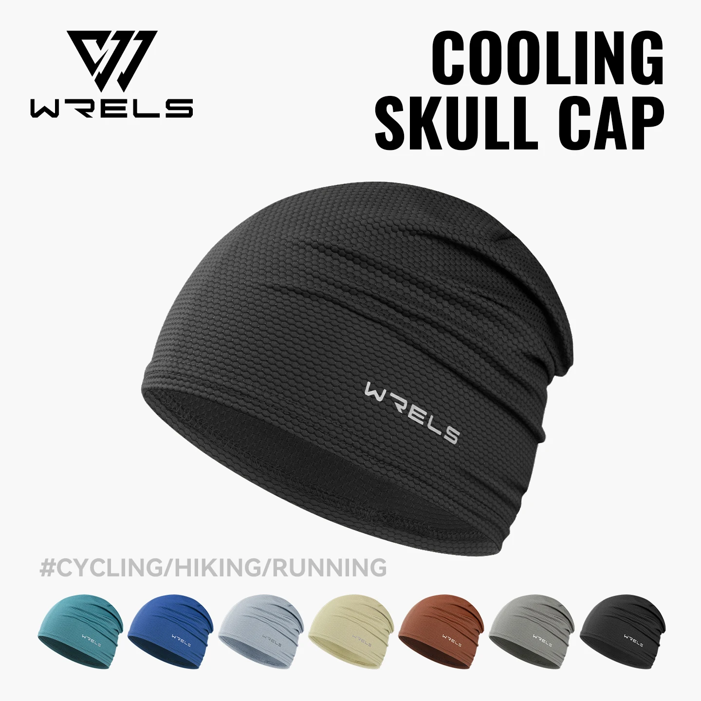 WRELS Skull Cap Helm-Innenfutter, kühlend, 3D-Mesh, atmungsaktiv, schnell trocknend, schweißableitend, Fahrradmütze, UPF 50+, Sonnenschutz, 24 g, Laufmütze