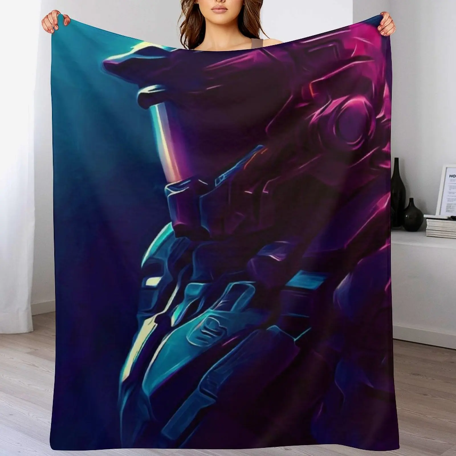 Original art Major Spartan 117 Throw Blanket wednesday Softest Hairys Blankets