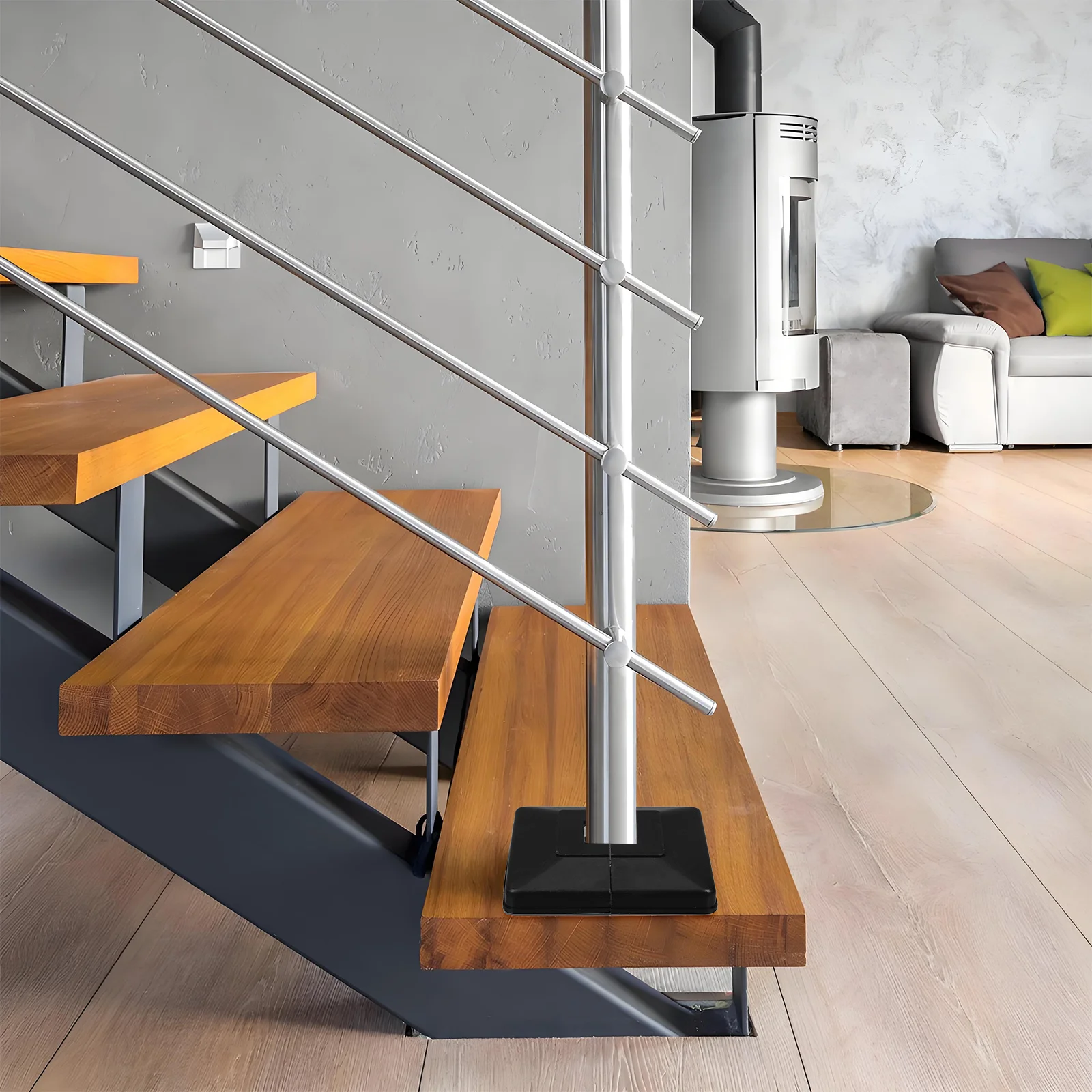 

Durable Black Plastic Post Skirt 6pcs for Deck Stair Balcony Fence Railings Weatherproof Skidproof Base Cover Column Protector