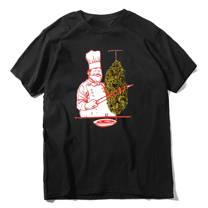 Modische Sommer-Herren-Kurzarm-T-Shirts mit Döner-Kebab- und Weed-Motiven, Lustige T-Shirts, Weiße Oberteile, Streetwear-Kleidung, Camisetas