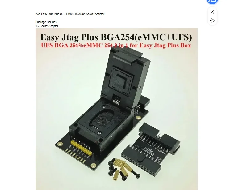 90% New Dual Adapter – UFS BGA-254 & EMMC 254 for Easy Jtag Plus