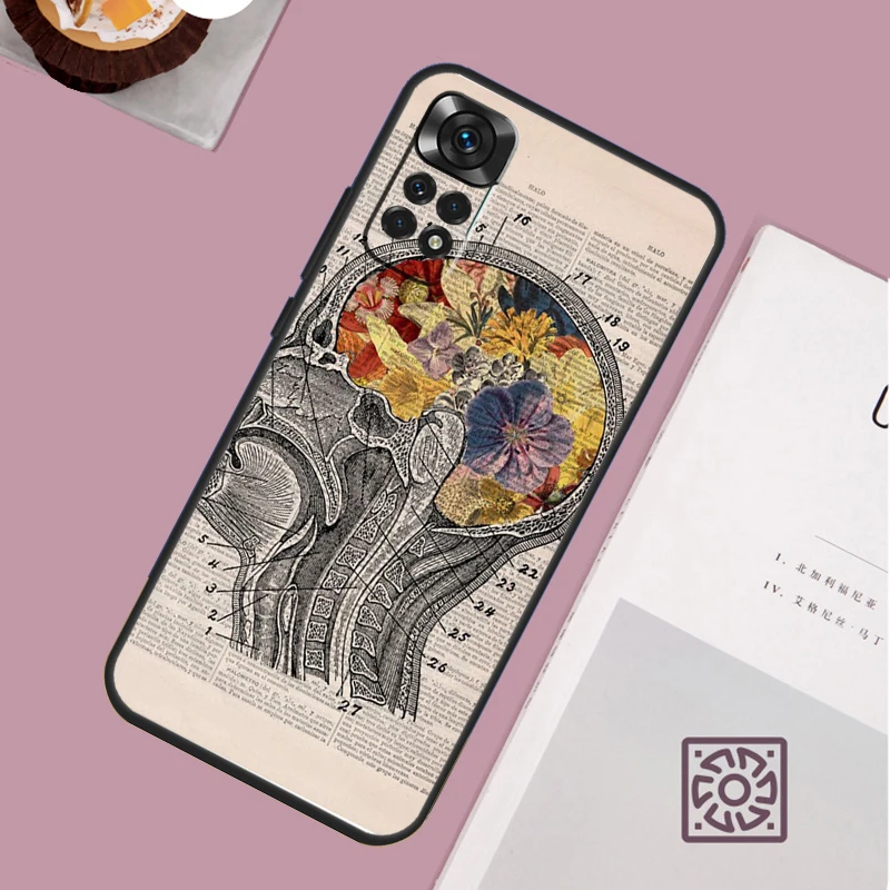 Brain Art Phone Case For Xiaomi Redmi Note 13 12 12S 12C 13C 10 10C 9 9C 10S 11S 11 Pro Soft Cover