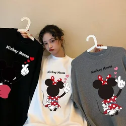 Disney T-shirt Mickey Husband Wife Cute Couple Casual Men's and Women's Harajuku Short-sleeved Tops