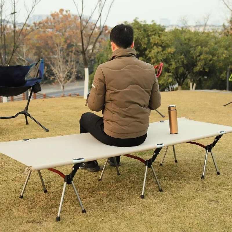 WANDERING TIME Outdoor camping high and low dual-purpose regular camp bed, easy to store and fold, leisure midday rest folding b