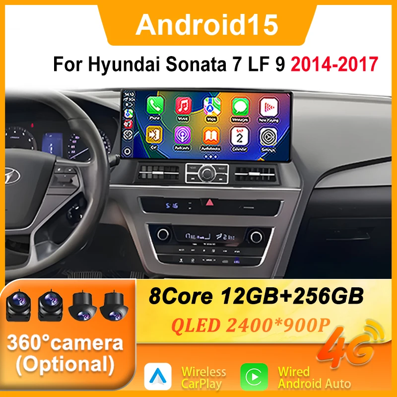 Android 15 Car Radio GPS Navigation For Hyundai Sonata 7 LF 9 2014-2017 Touch screen Multimedia Video Player Stereo Bluetooth