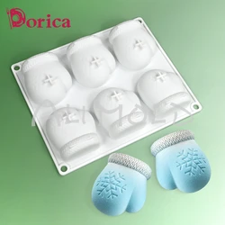 6 Cavities Mittens Cake Silicone Mold Chocolate Mousse Pastry Mould for Handmade Baking DIY Aroma Gypsum Soap Candle Model Tools