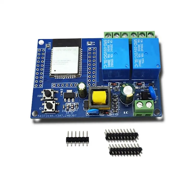 ESP32-WROOM-32E WiFi BLE Dual Relay Module AC220V Development Board Wireless Control Switch for Smart Home IoT