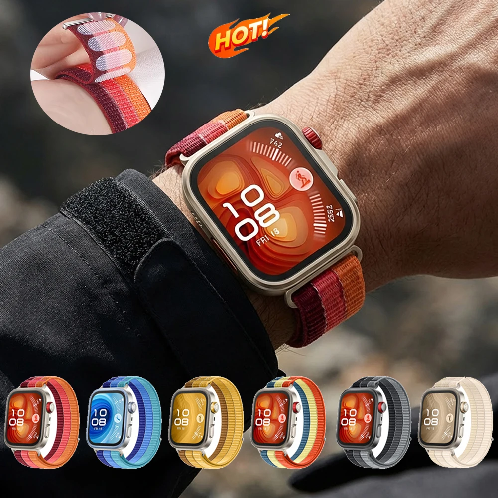 Sportliches Nylon-Geflechtarmband für Huawei Watch Fit 4 4 Pro, atmungsaktives Armband für Huawei Watch Fit 3, offizielles Farbband