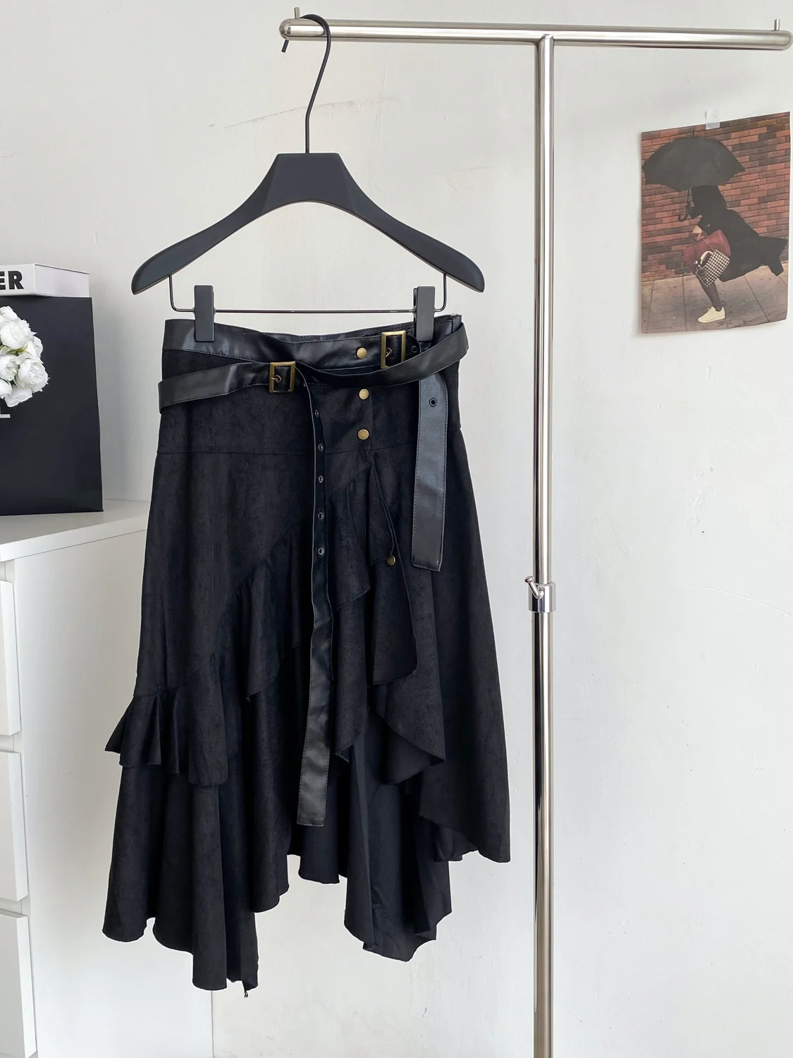 

Women Sexy asymmetrical Spliced Skirt Party Fashion Vintage Luxury Skirts Goth Clothing dress