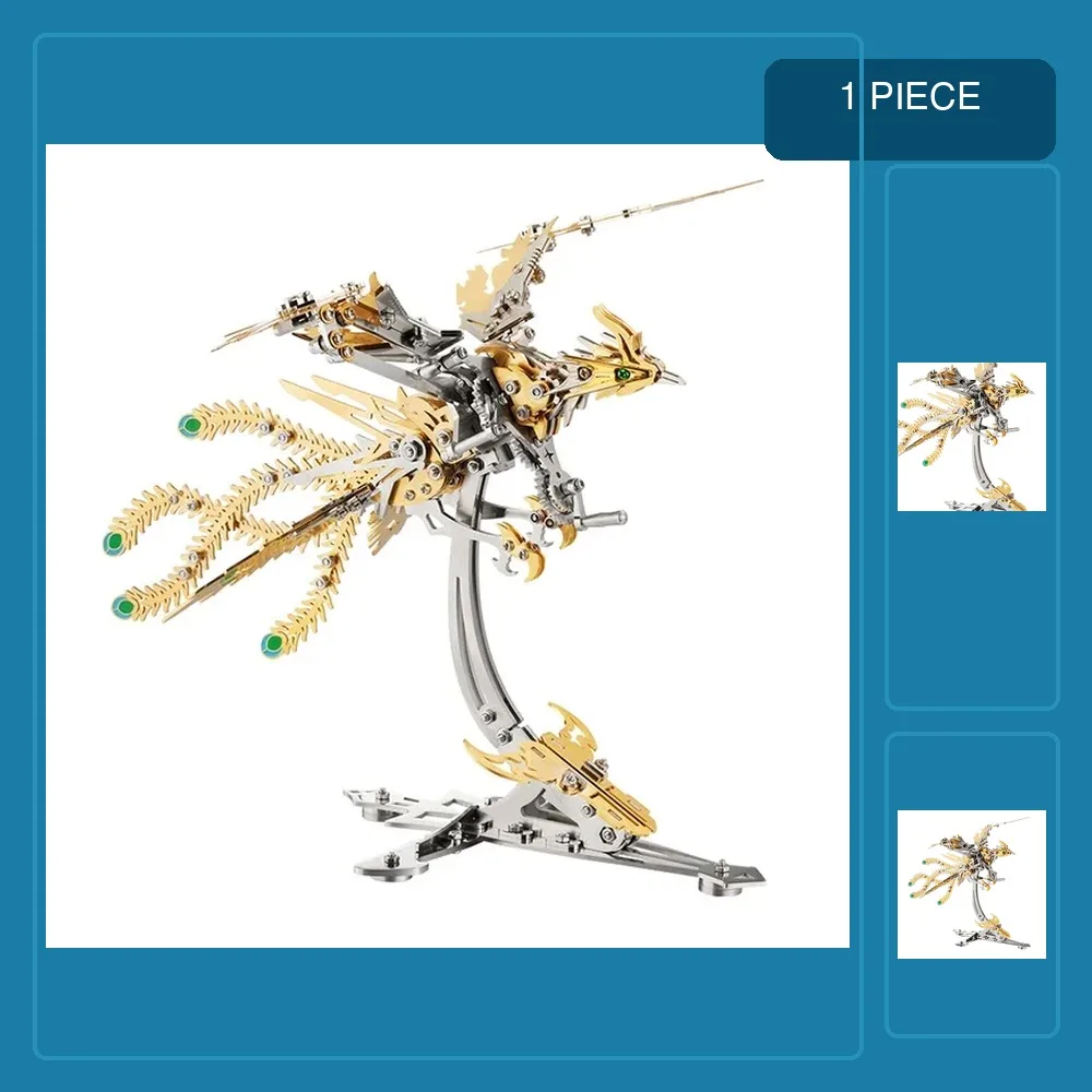 3D Mechanical Phoenix Metal Model Kit DIY Assembly Toy DIY 3D Puzzle Jigsaw Models for Adults Kids Gift