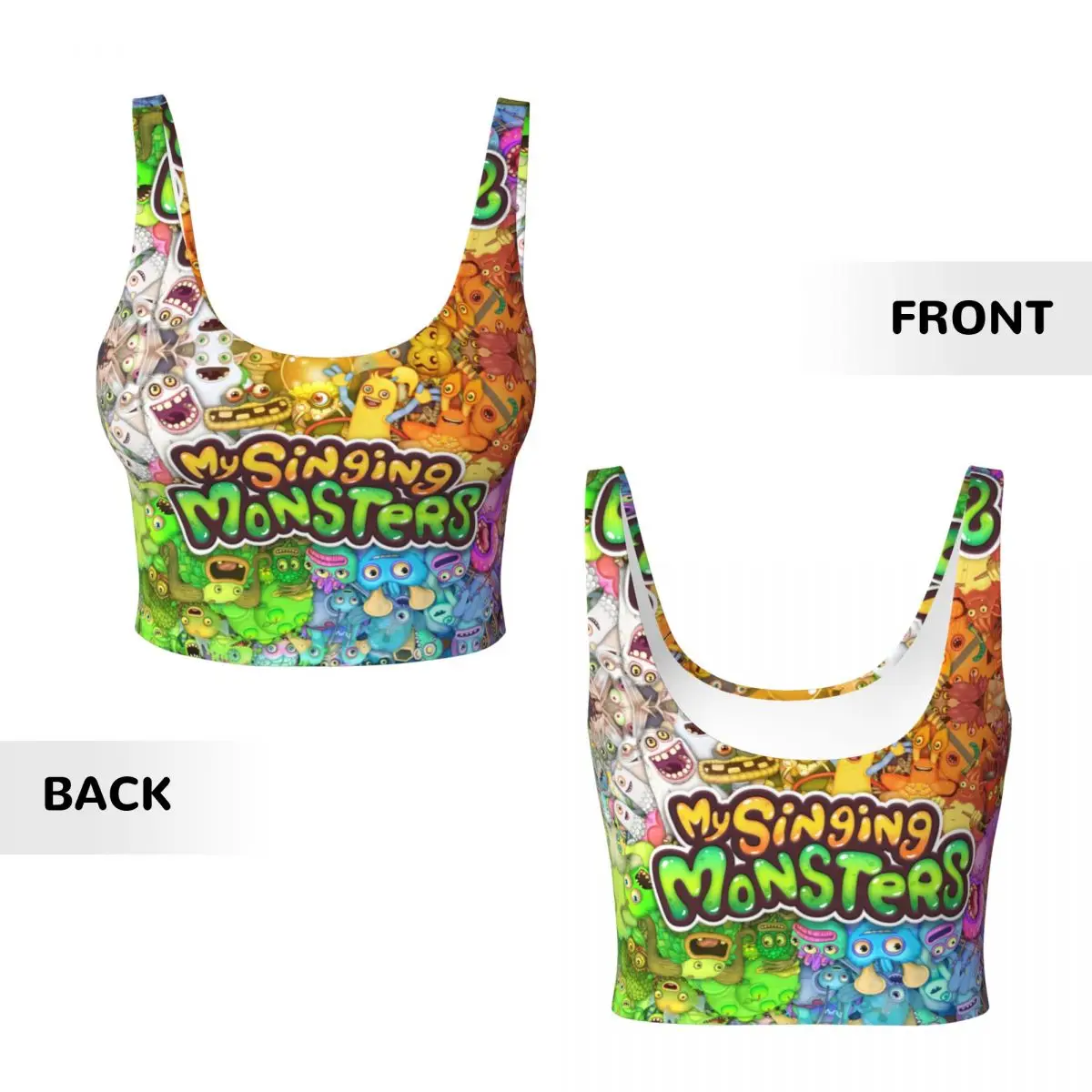Custom High Impact My Singing Monsters Sports Bra Women Gym Workout Yoga Crop Top image 5