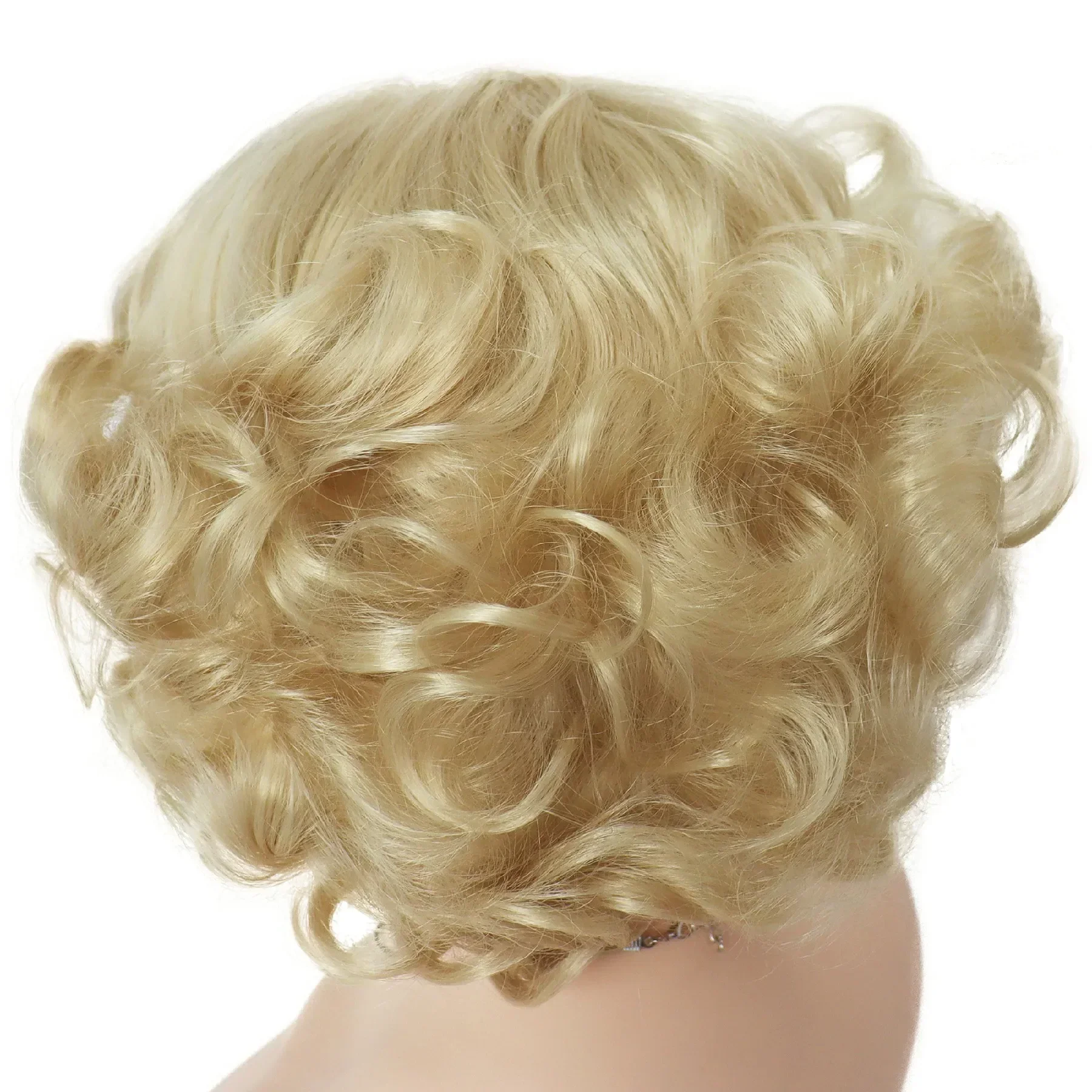 GNIMEGIL Synthetic Cosplay Wig Short Curly Hair Platinum Blonde Wigs for White Women Fluffy Curls Flip 60s Gatsby Hairstyle Wigs