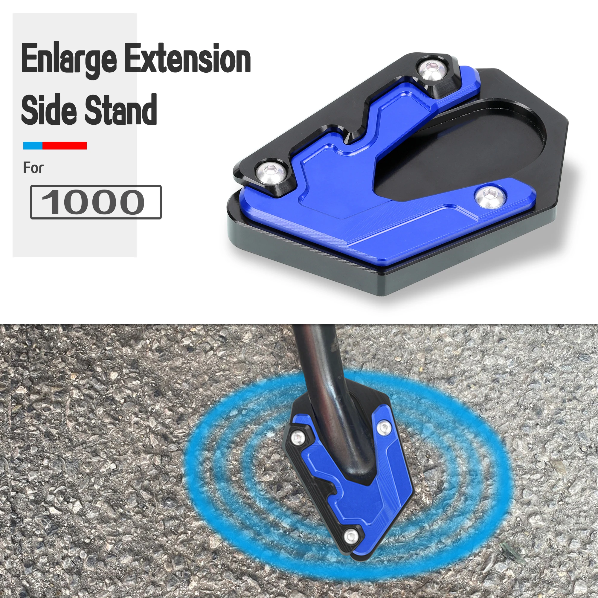 New Kickstand Foot Side Stand Extension Base Enlarger Plate Pad Support For GSX-S1000/F GSX-S 1000F GSXS GSX S1000 2015-2024