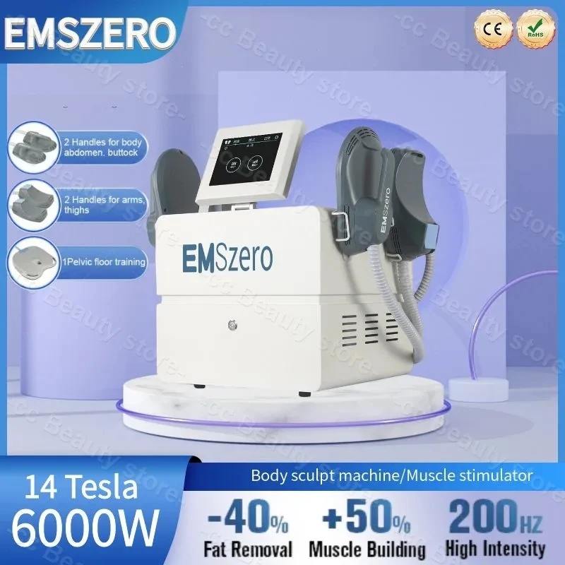 

Emazero muscle sculpt machine Hiemt 14 Tesla 6000W for Butt Lift Fat Removal Electromagnetic EMS Muscle Stimulator EMSzero