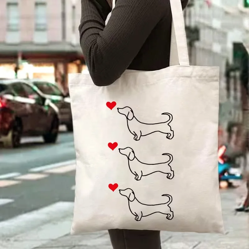 Doggie Things Tragetasche mit Knochen- und Pfotenabdruck-Design - Einkaufstasche für Hundeliebhaber, Tierhalter, robuste und stilvolle Handtasche