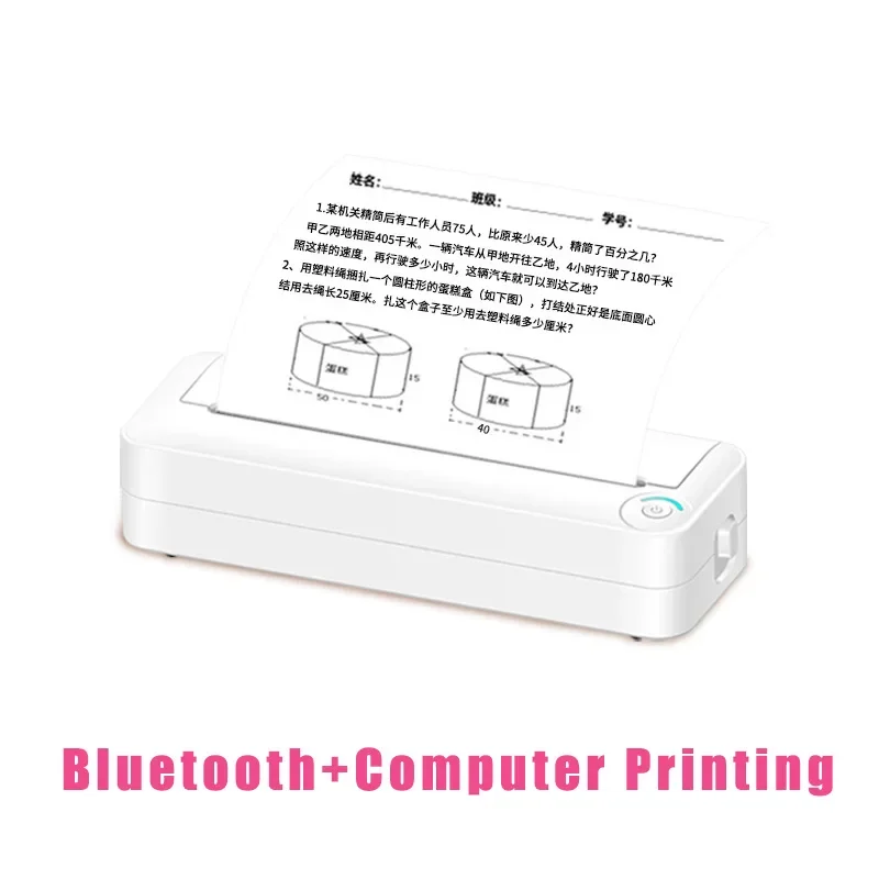 A4 Portable Printer, 200dpi, Lightweight And Compact Thermal Mobile Printer, Wireless Printer For Travel, Vehicles, Office