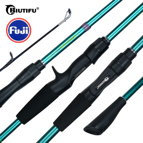 BIUTIFU Spinning Casting Traveller Mini cañas de pescar con señuelo de carbono guías Fuji acción 5-30g rápido ultraligero Baitcasting trucha poste
