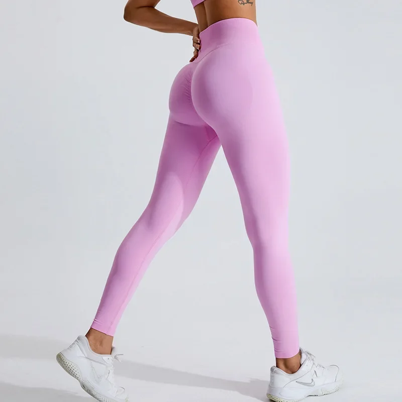 high-waisted peach yoga pants for women V-waist belly-control and hip-lifting sports tights outdoor cycling fitness yoga clothes