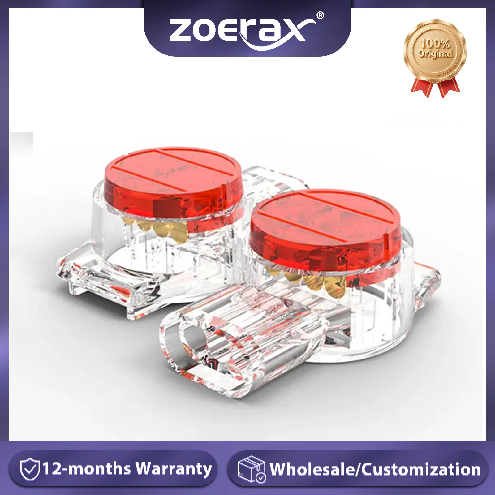 ZoeRax 100 SZT. Złącze Przewodów K1 K2 K3, Złączka do Przewodów RJ45 RJ11, Kabel Ethernet, Kabel Telefoniczny, Przewód UY2, Terminal Kabla Sieciowego