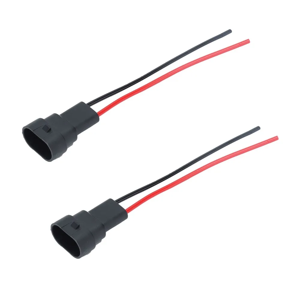 2PCS Compatible 12V Male Connector Extension Wiring Copper Wiring Male Adapter Wiring Harness Automotive Driving Light