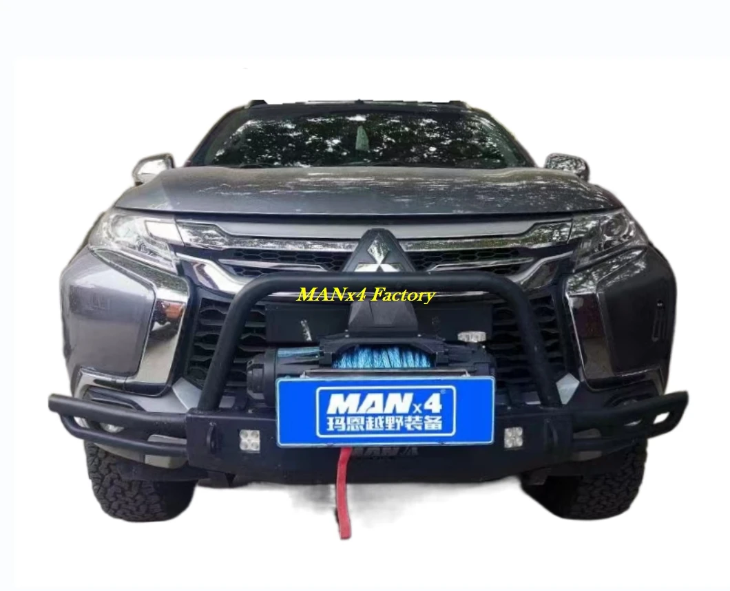 

TOP Winch Bumper Steel Front Bumper Nudge Bar for Pajero Sport Montero 15-19