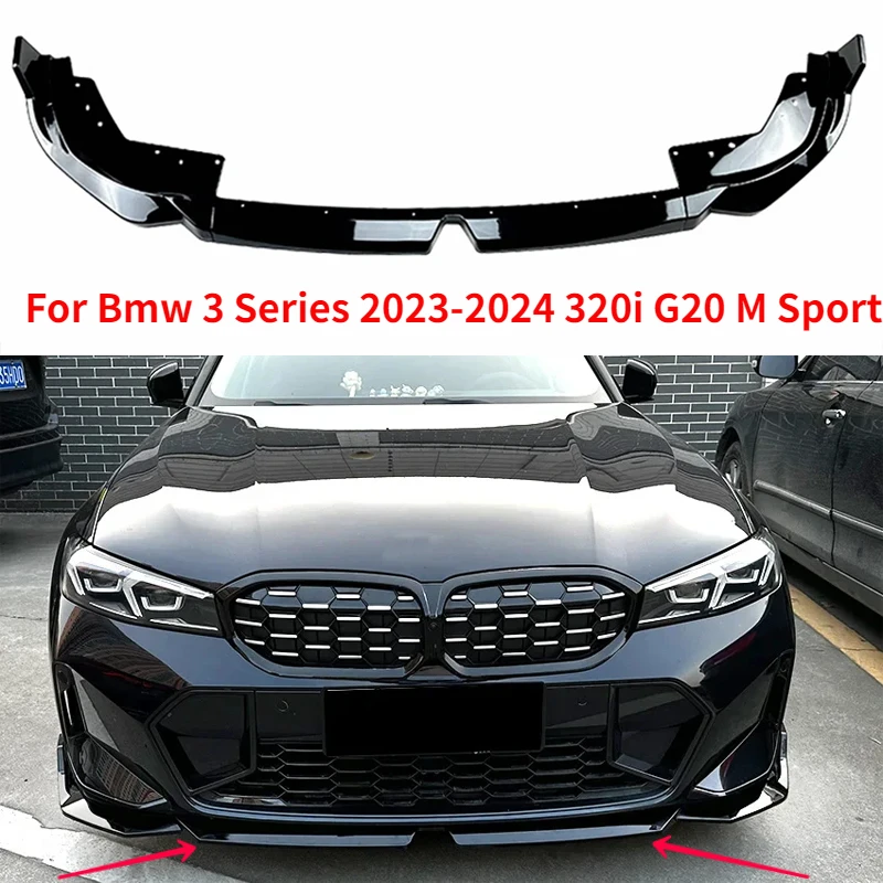 

Front Bumper Lip For Bmw 3 Series 2023-2024 320i 325i 330i G20 LCI M Sport Splitter Diffuser Guard Body Kits Car accessories