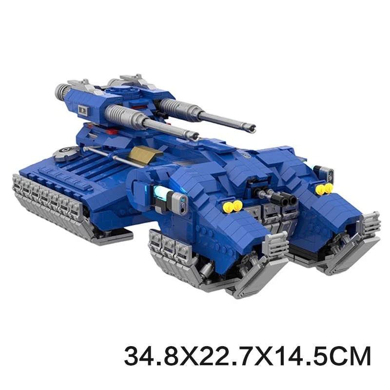 Bricklink MOC Battle Militaire Tank Land Raider Game Robot Redemptor Dreadnought Mecha Warrior Sets Bouwstenen Kid Speelgoed Gift - afbeelding 1