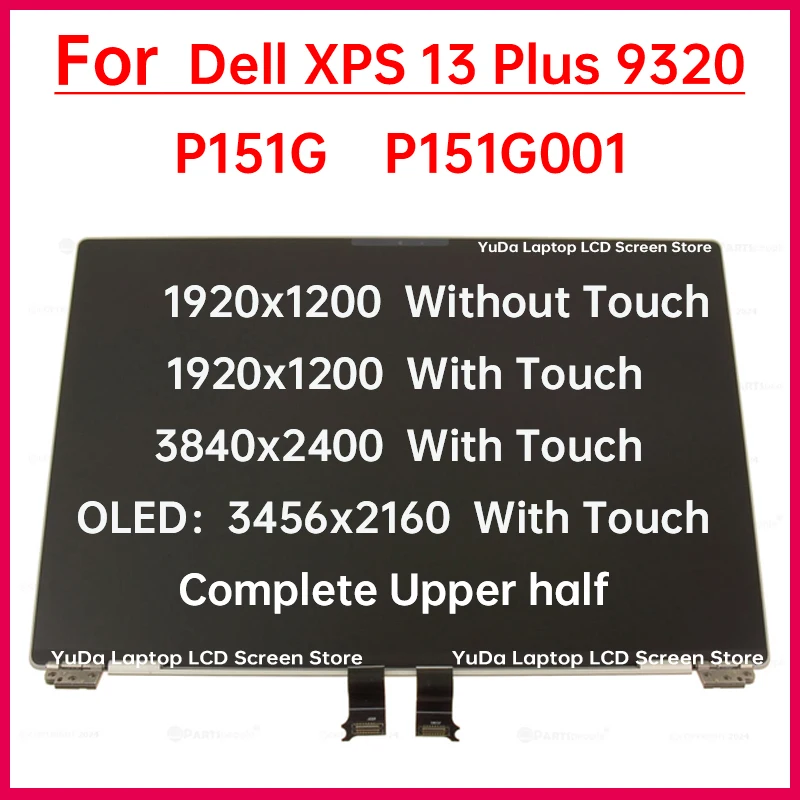 

13.4" Touch Screen For Dell XPS 13 Plus 9320 P151G P151G001 LCD Display Digitizer Full assembly Replacement Complete Upper half