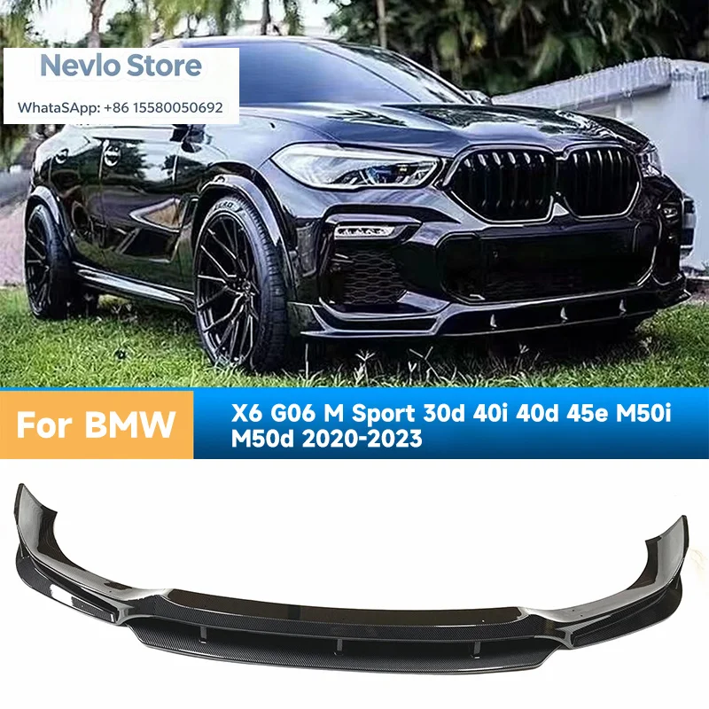 Car Front Bumper Spoiler Lip for BMW X6 G06 M Sport 30d 40i 40d 45e M50i M50d 2020-2023 Lower Splitter Blade Protect Auto Parts