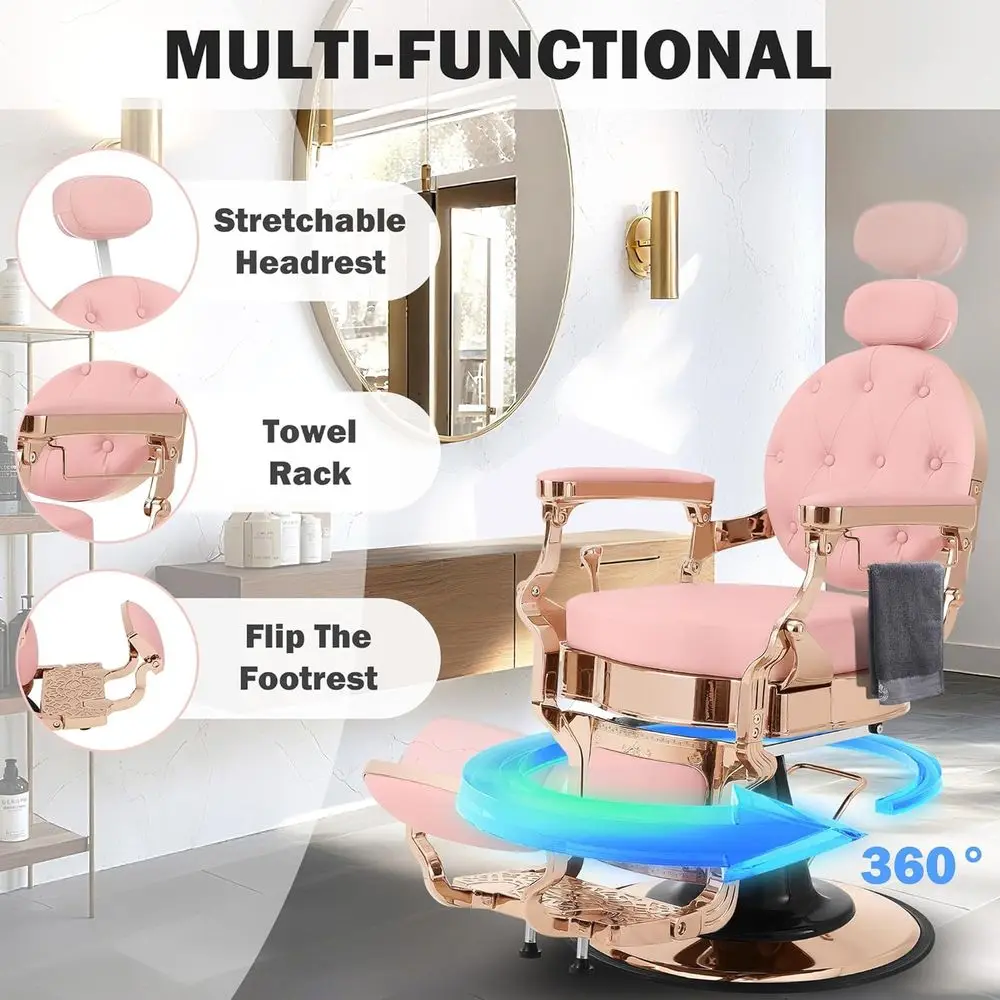 Sn Chair Reclining Barber Chair or Home, Vintage Hair Sn Chair Hair Stylist, All pose Classic Tattoo Massage Beauty Spa Equipmen - view 4