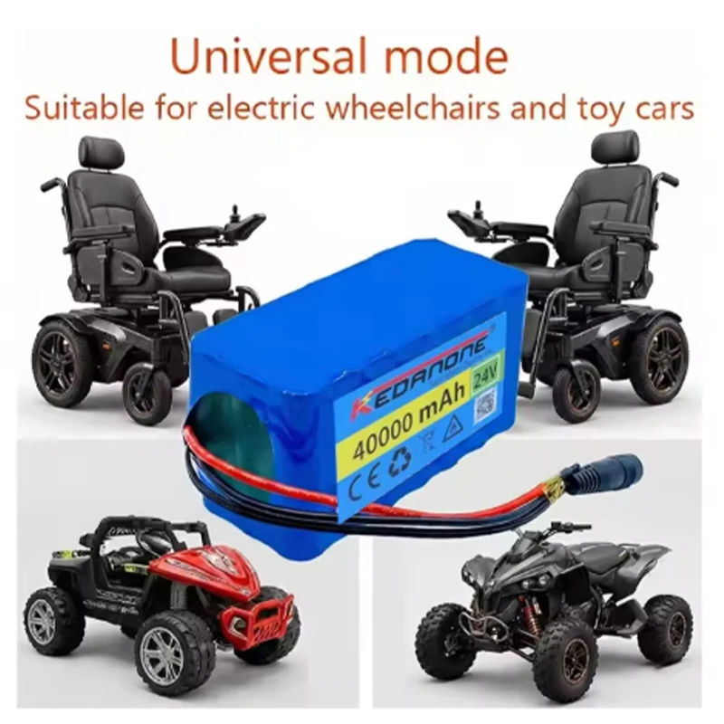 Batteria al litio originale 24V 7S3P 40Ah, con oltre 4000 cicli di carica, ricaricabile, per trapano 29V, sedia a rotelle elettrica, auto giocattolo elettrica.