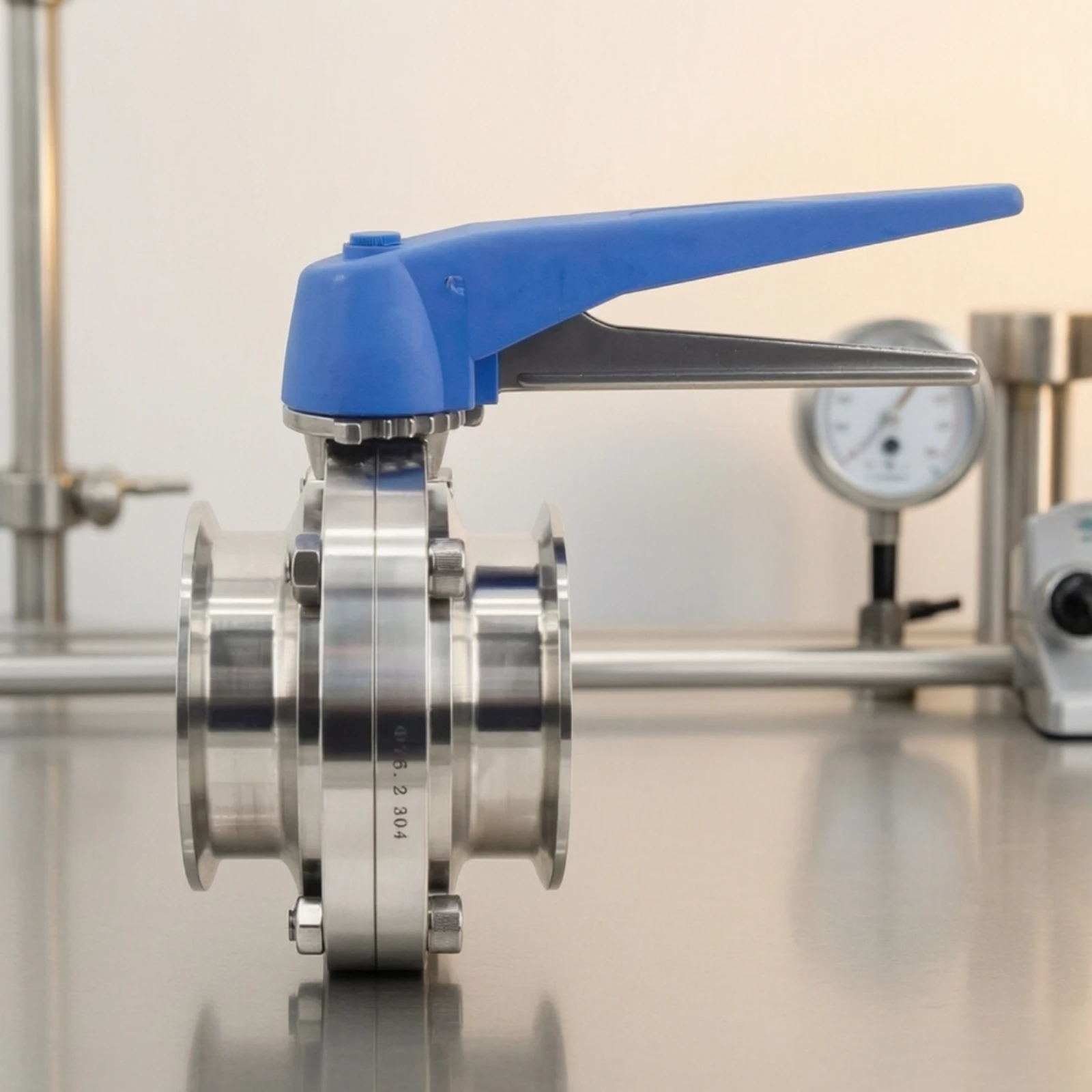 Butterfly Valve with Lever Handle Multi-Position Tri-Clamp Butterfly Valve TC Fitting Compact High Density for Homebrewers