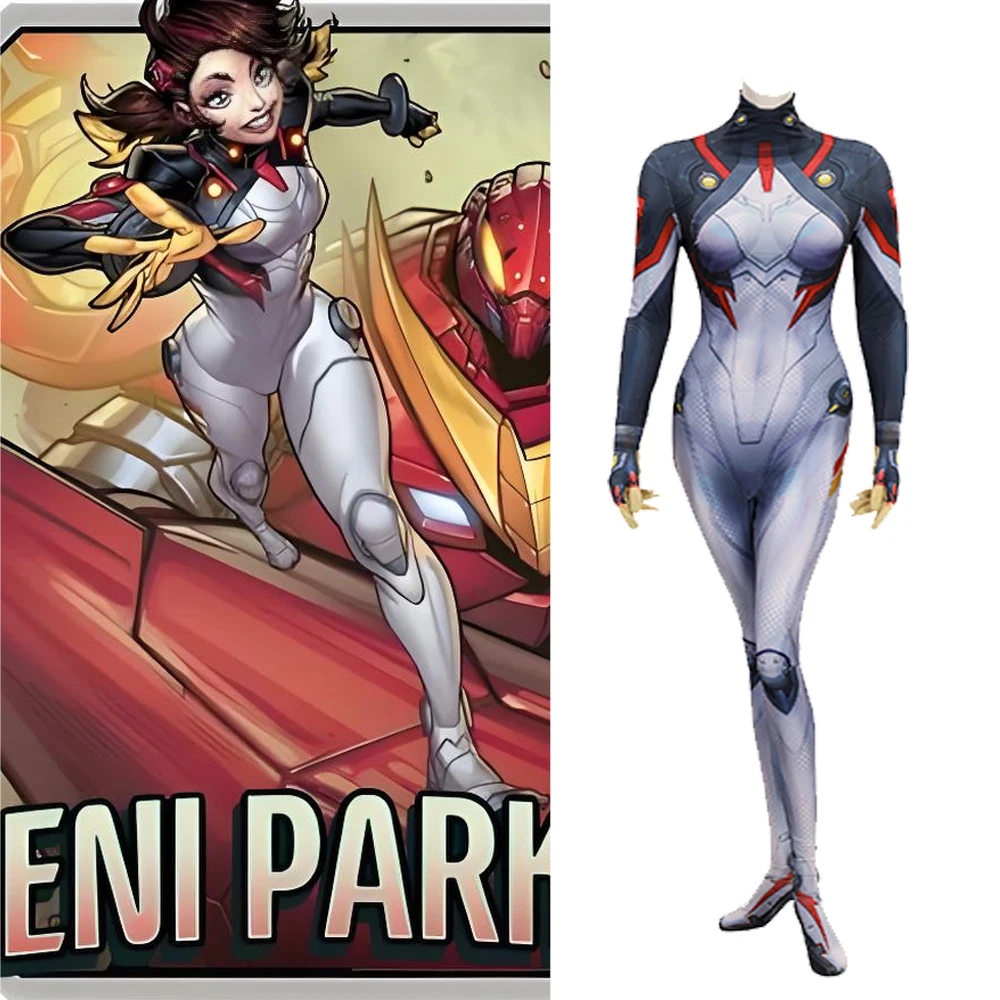 

PS5 Marvel Rivals Cosplay Peni Parker Costume Woman Superhero Bodysuit 3D Printed Spandex Zentai Outfit Girls Halloween Costume