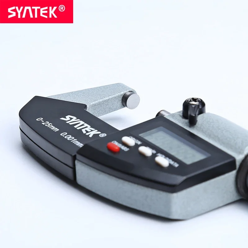 IP64 Syntek 0.001mm Standard Electronic Digital Outside Micrometer 0-25-50-75-100mm Caliper Thickness Gauge Meter Carbide Tip Me