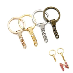 5pcs Key Ring Key Chain With 30mm Ring Rhodium Bronze Gold Color Plated 50mm Long Round Split Keychain Keyrings Accessories