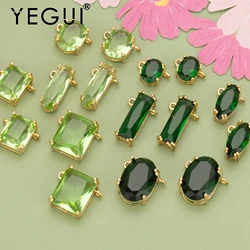 YEGUI MC89,jewelry accessories,18k gold plated,nickel free,copper,glass,hand made,charms,jewelry making,diy pendants,6pcs/lot