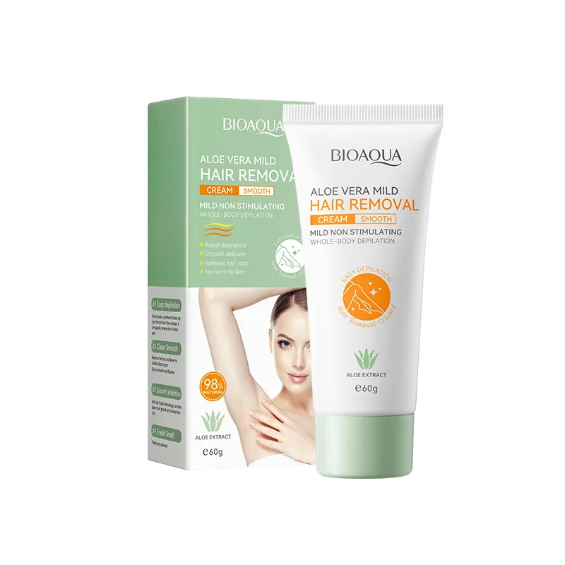 BIOAQUA Aloe Vera Hair Removal Cream Non Irritating Quick Whole Body Axillary Armpit Arm Leg Privates Hair Remove Creams