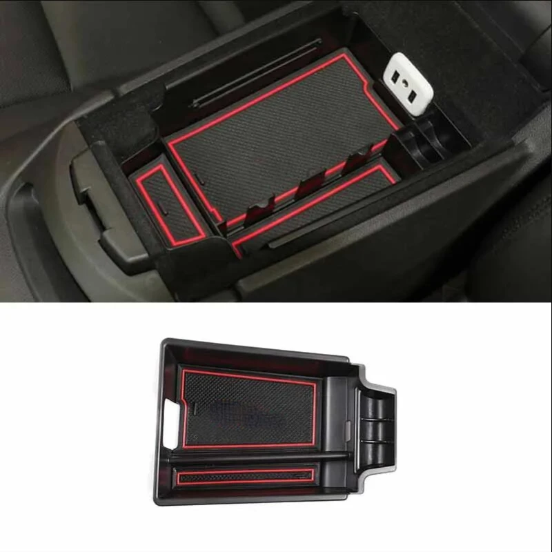 

For Cadillac XT5 2016-2020 XT6 2020 ABS Black Car Armrest Storage Box Organizer Storage Box Storage Tray Car Accessories