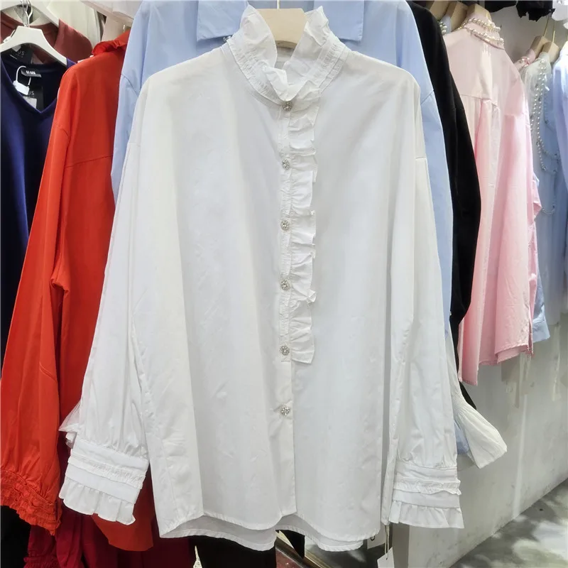 

Женские плиссированные рубашки SuperAen во французском стиле с длинными рукавами, однотонные, весна 2026, новая модная коллекция