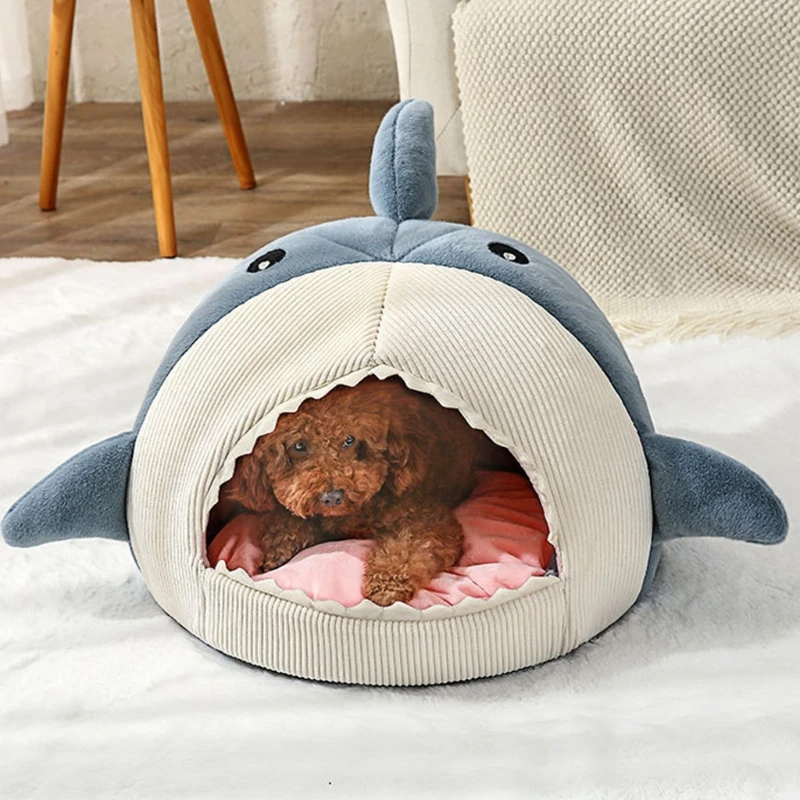 

Cats Tent Bed House for Small to Large Cats Shark Bottom M76D